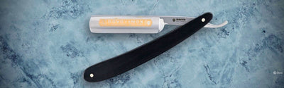 Dovo Inox Straight Razor 5/8" Round Point Ebony Stainless Steel
