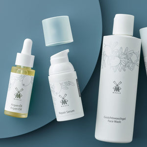 Muhle Organic Face Wash, Repair Cream, and Argan Oil