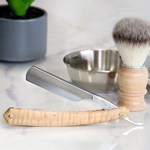 Thiers Issard 8 Piece Flamed Maple Straight Razor Kit