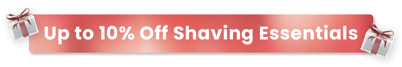 Promotional banner for Mother's Day Sale 2026: 10% off shaving essentials.