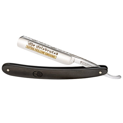 Boker The Celebrated Ebenholz Ebony Round Point 5/8" Carbon Steel Straight Razor