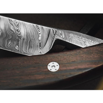 Boker Damascus Desert Ironwood Barber's Notch 8/8" Straight Razor