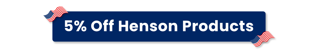 Promotional banner for Memorial Day Sale 2026: 5% off Henson products.