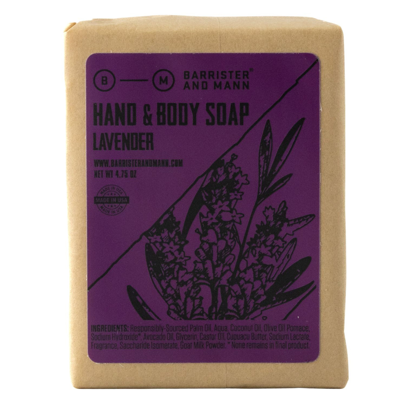 Barrister and Mann Lavender Hand and Body Soap (Vegan)