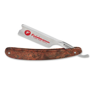 Boker Curly Birch Wood Barber's Notch 6/8" Carbon Steel Straight Razor