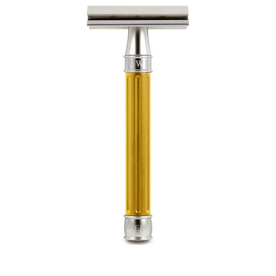 Edwin Jagger 3ONE6 Stainless Steel Grooved Safety Razor (Yellow)