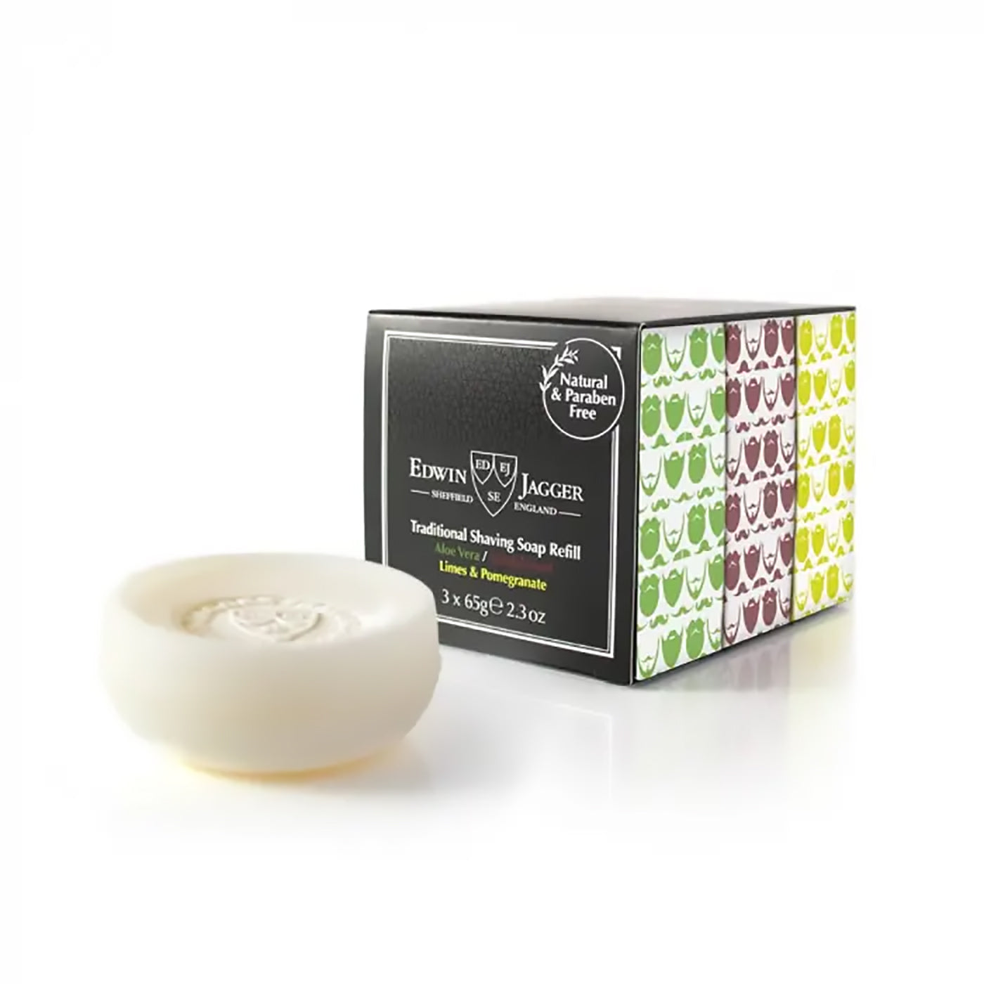 Edwin Jagger Aloe Vera, Sandalwood, Limes & Pomegranate 65g Shaving Soap 3 Pack