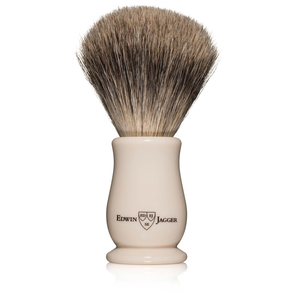 Edwin Jagger Chatsworth Imitation Ivory Best Badger Shaving Brush