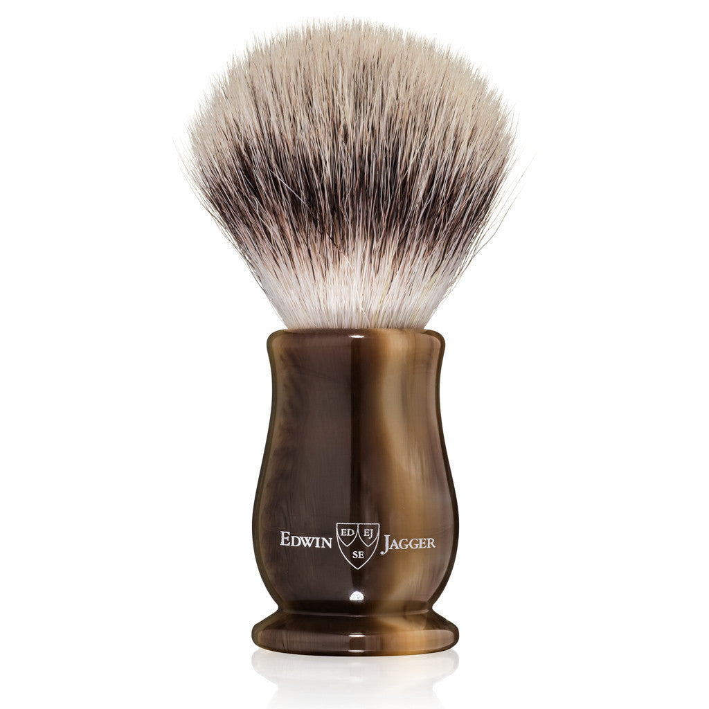 Edwin Jagger Chatsworth Imitation Light Horn Synthetic Silvertip Shaving Brush