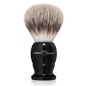 Edwin Jagger Imitation Ebony Medium Synthetic Silvertip Shaving Brush