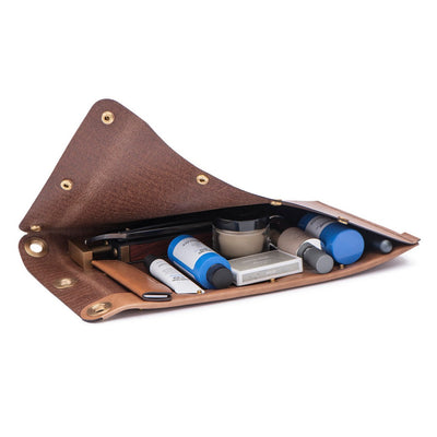 Ezra Arthur Flat Folio Dopp Kit Whiskey