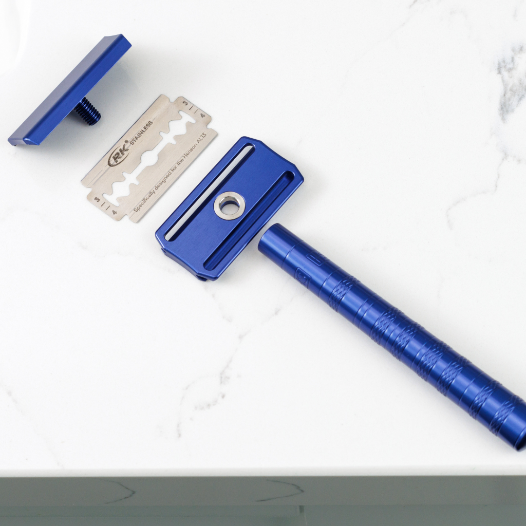 Henson Aluminum AL13 Steel Blue Medium Safety Razor