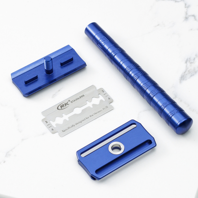 Henson Aluminum AL13 Steel Blue Medium Safety Razor