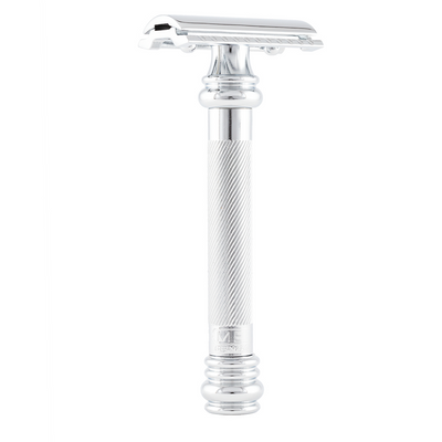 Merkur 38c HD long handle barber pole safety razor in chrome