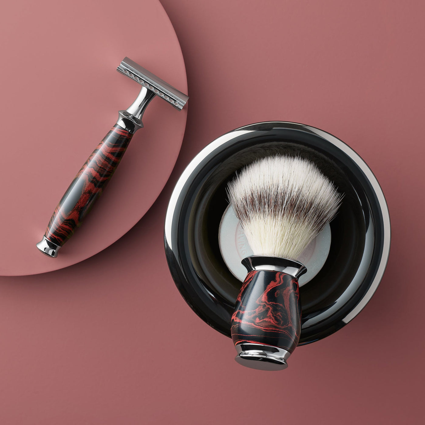 Muhle Purist Ebonite Silvertip Badger 3-piece Safety Razor Set