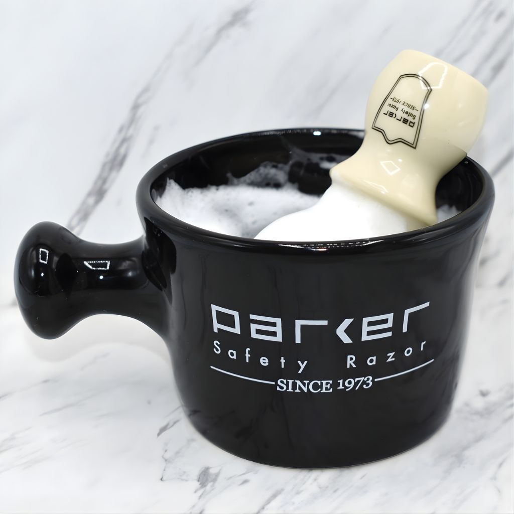 Parker Deluxe Black Stoneware Apothecary Shaving Mug