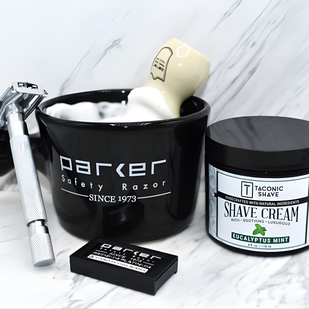 Parker Deluxe Black Stoneware Apothecary Shaving Mug