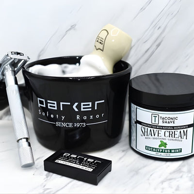 Parker Deluxe Black Stoneware Apothecary Shaving Mug