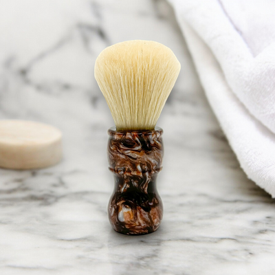 Parker Deluxe Faux Tortoiseshell Boar Shaving Brush & Acrylic Shaving Brush Stand