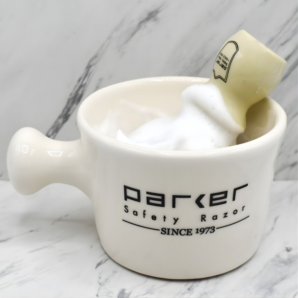 Parker Deluxe Ivory Stoneware Apothecary Shaving Mug