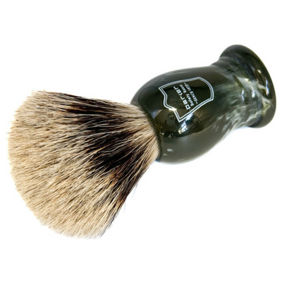 Parker Hunter Green Resin Pure Badger Shaving Brush & Acrylic Shaving Brush Stand
