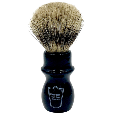 Parker Resin Pure Badger Shaving Brush & Lucite Shaving Brush Stand