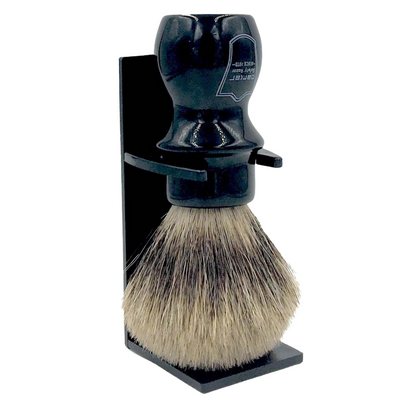 Parker Resin Pure Badger Shaving Brush & Lucite Shaving Brush Stand