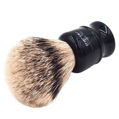 Parker Travel Black Resin Silvertip Badger Shaving Brush