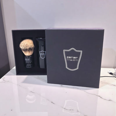 Parker Travel Black Resin Silvertip Badger Shaving Brush