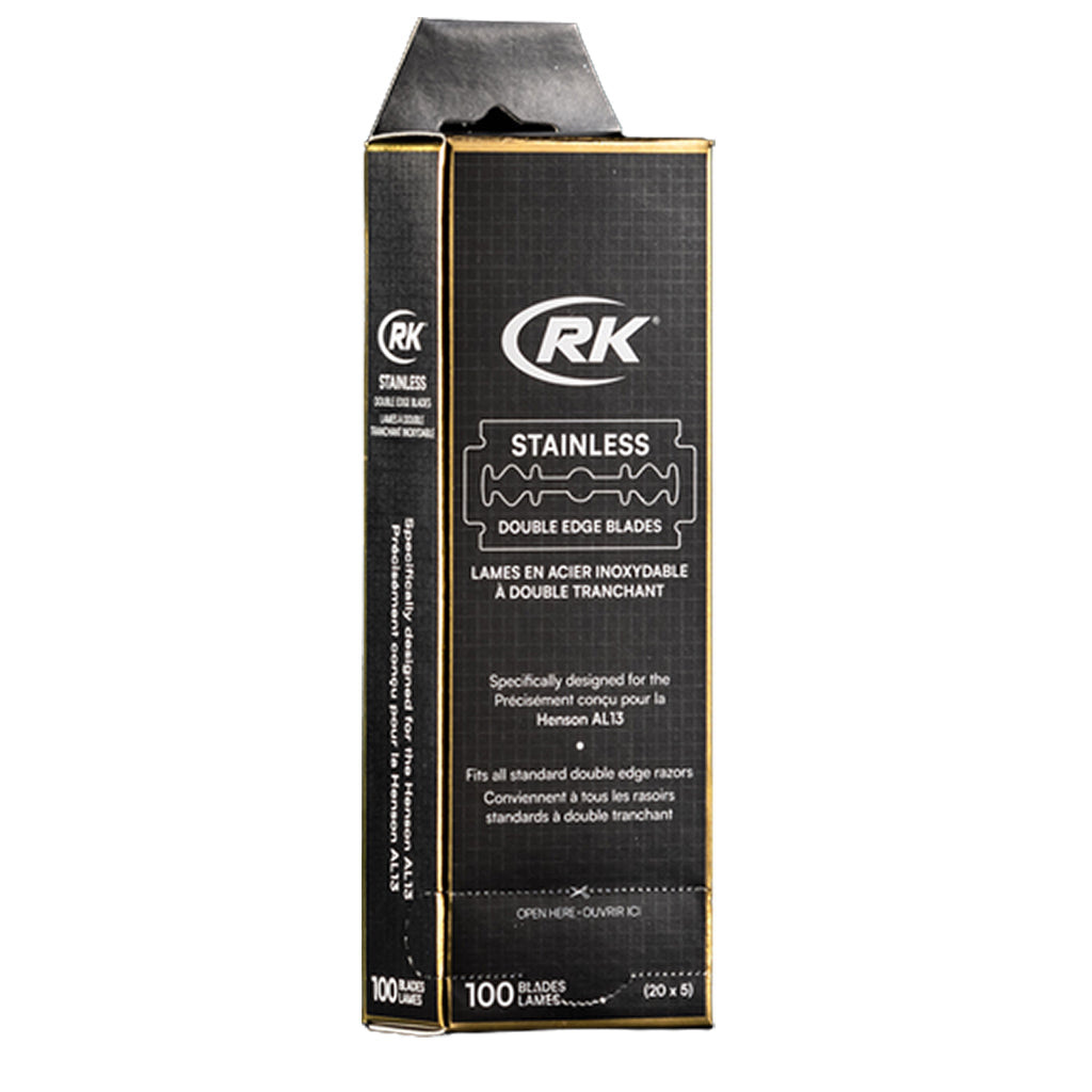 RK Shaving Stainless Steel Double Edge Safety Razor Blades (100 Pack).