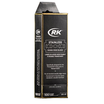 RK Shaving Stainless Steel Double Edge Safety Razor Blades (100 Pack).