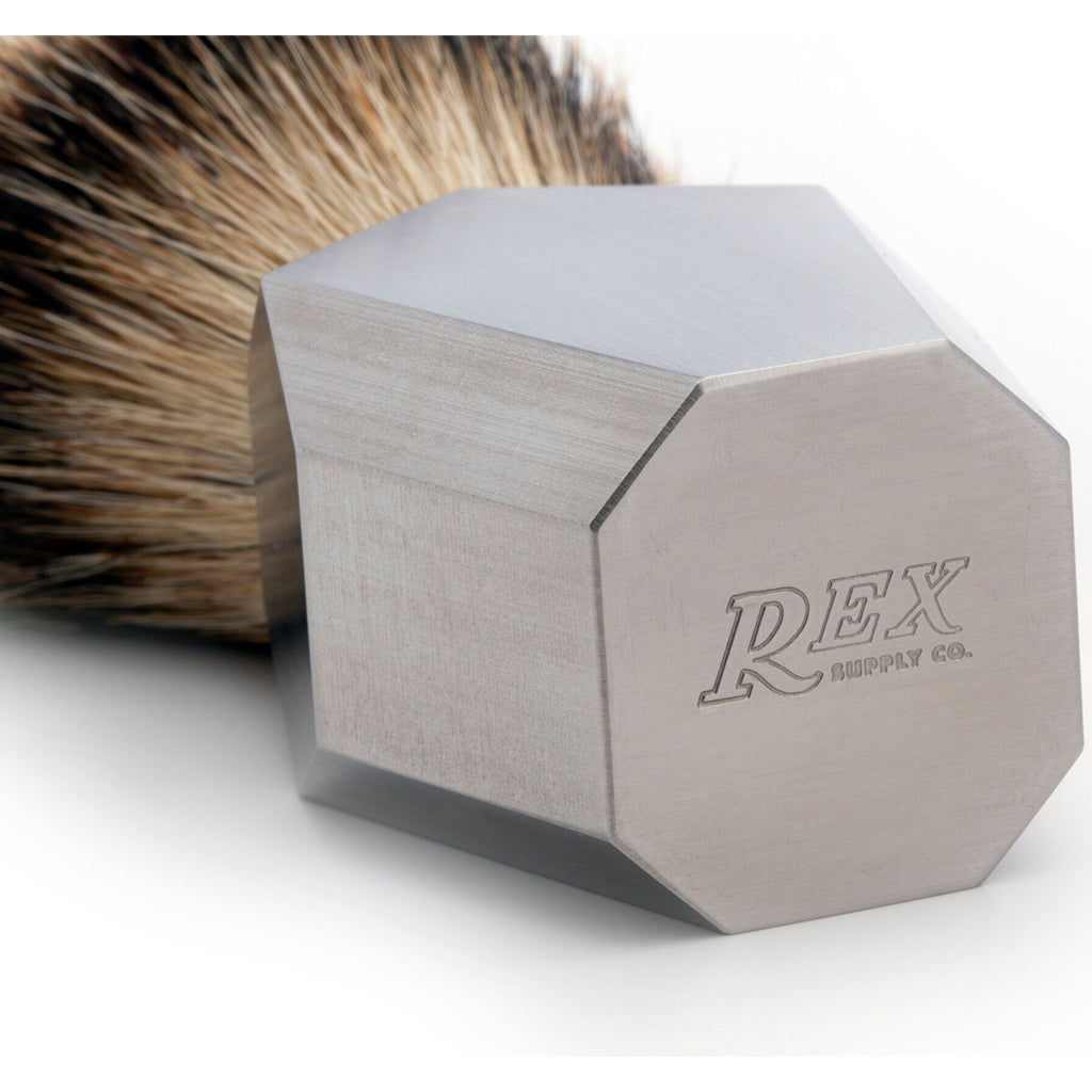 Rex Supply Co. Deco Stainless Premium Synthetic Silvertip Shaving Brush