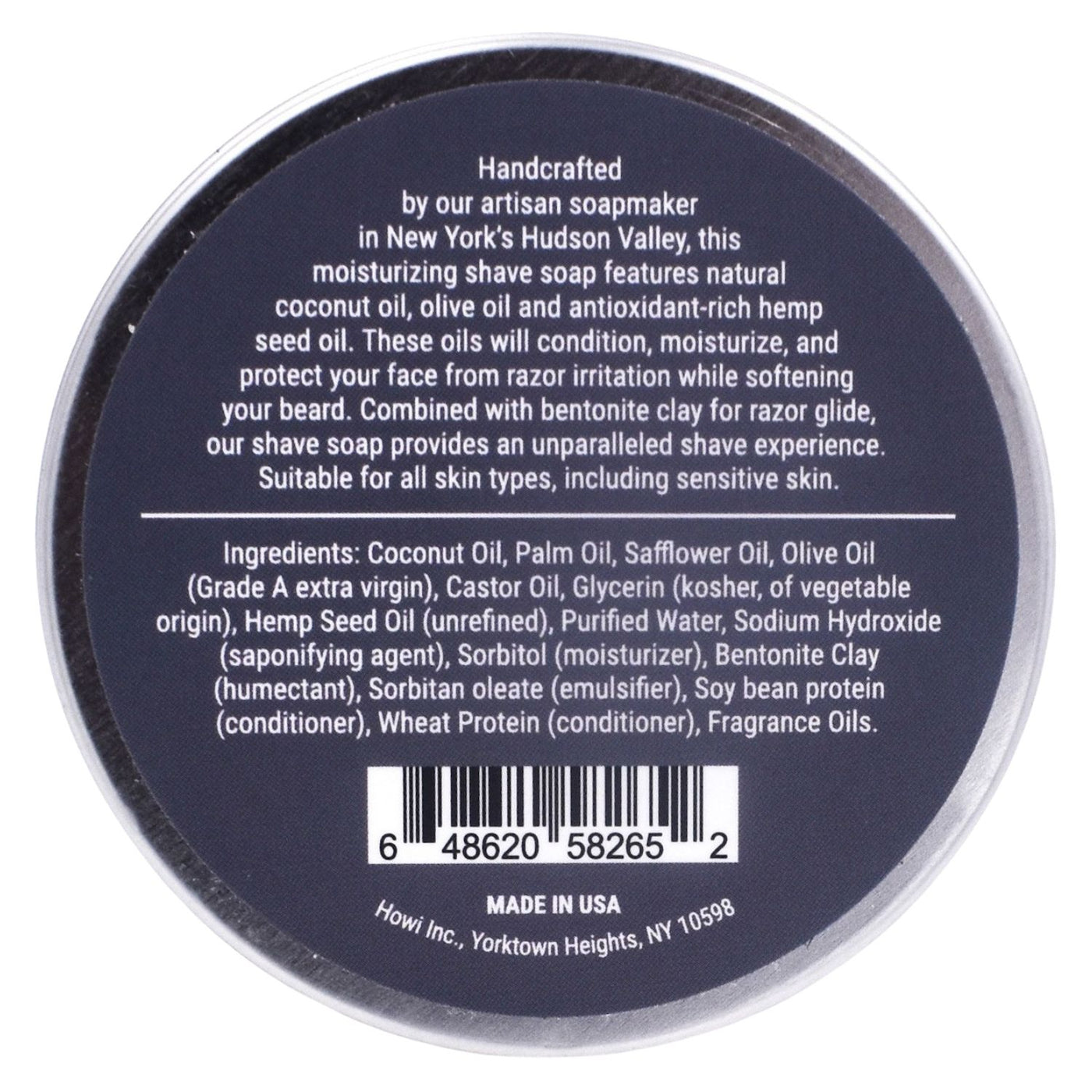 Taconic Shave Hemp & Excalibur Shaving Soap 4 oz