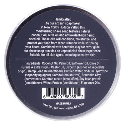 Taconic Shave Hemp & Excalibur Shaving Soap 4 oz