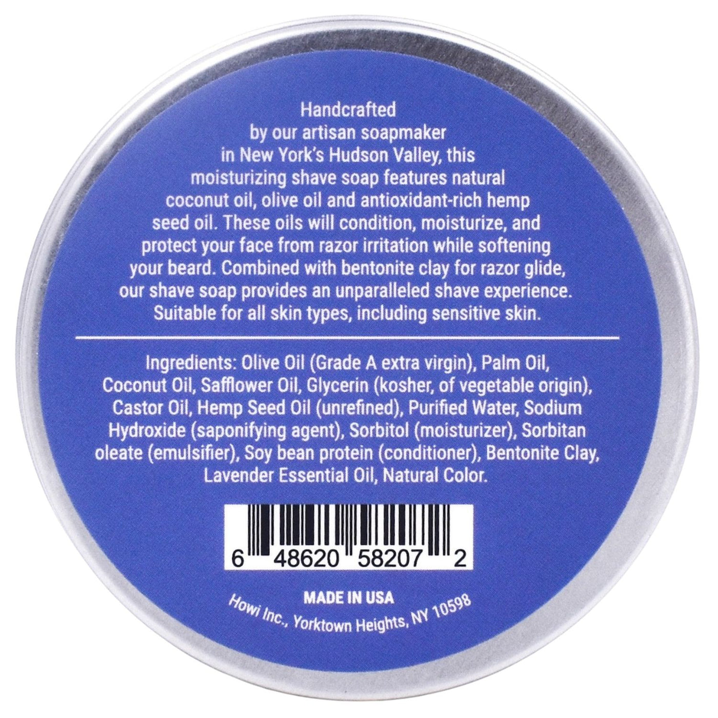 Taconic Shave Hemp & Lavender Shaving Soap 4 oz