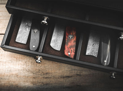 Boker Damascus Curly Birch Straight Razor 6/8"