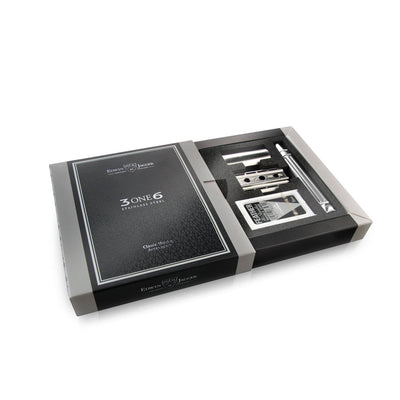 Edwin Jagger 3ONE6 Stainless Steel Grooved Safety Razor (Silver)