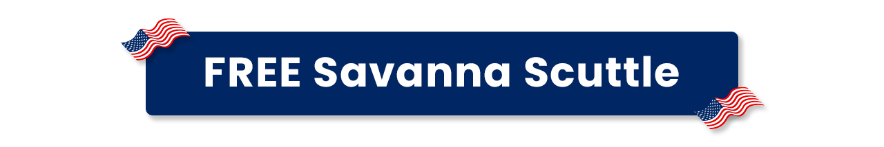 Promotional banner for Mother's Day Sale 2026: Free Savanna Scuttle.