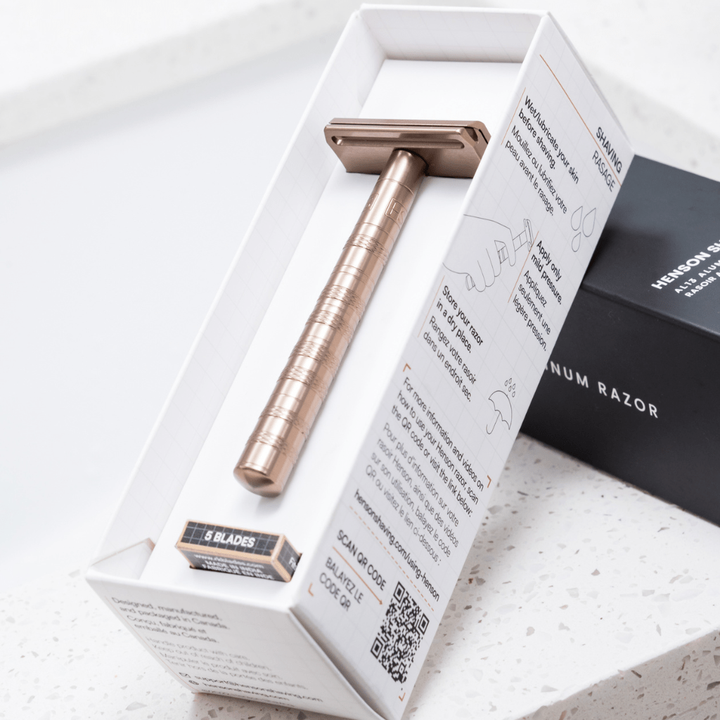 Henson Aluminum AL13 Tan Mild Safety Razor - Precision Shave