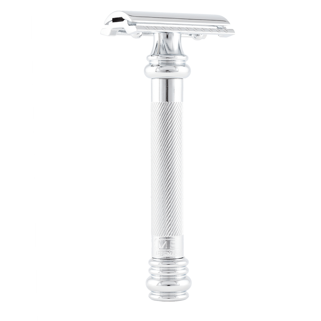 Merkur 38C HD Long Handle Barber Pole Safety Razor Chrome