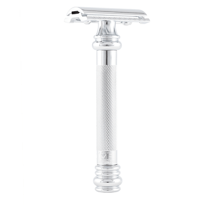 Merkur 38C HD Long Handle Barber Pole Safety Razor Chrome