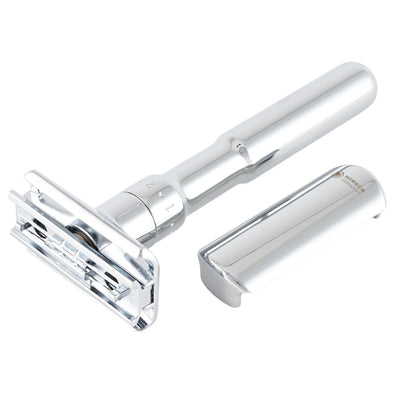 Merkur 701 Futur Adjustable 4 - piece Double Edge Safety Razor Set Polished Chrome