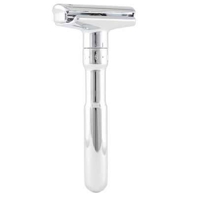 Merkur 701 Futur Adjustable 4 - piece Double Edge Safety Razor Set Polished Chrome