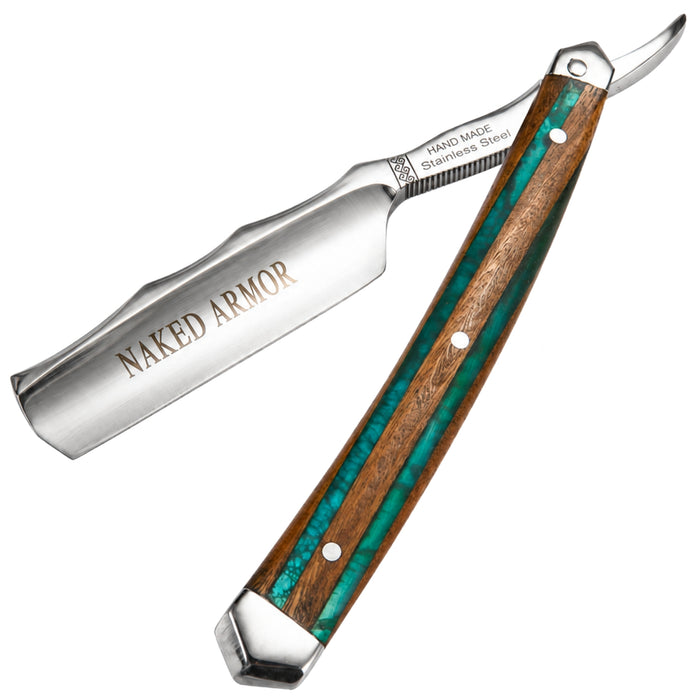 Naked Armor Safir Straight Razor 7/8" Sandalwood Japanese Stainless Steel