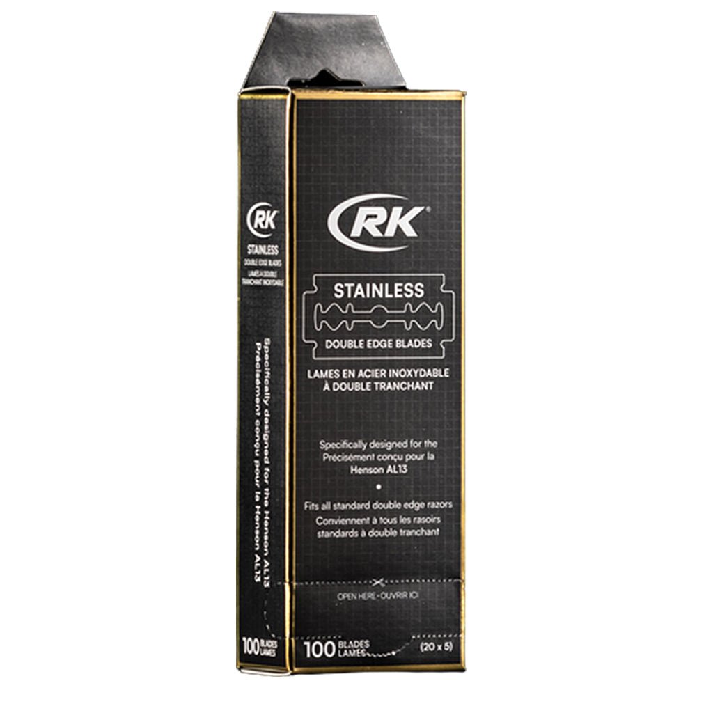 RK Shaving Double Edge Razor Blades 100 Pack Stainless Steel