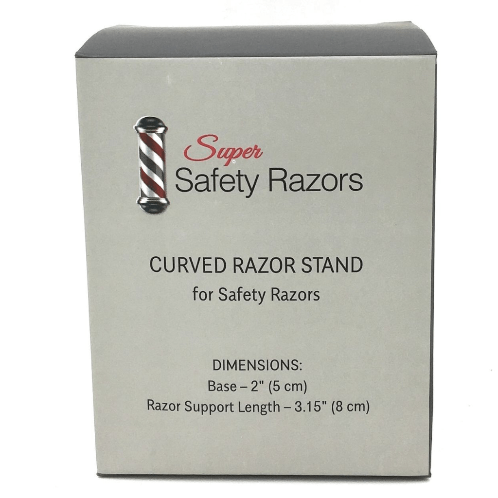 Razor On Razor Stand Super Safety Razors Chrome Curved Safety Razor Stand – Naked Armor Razors