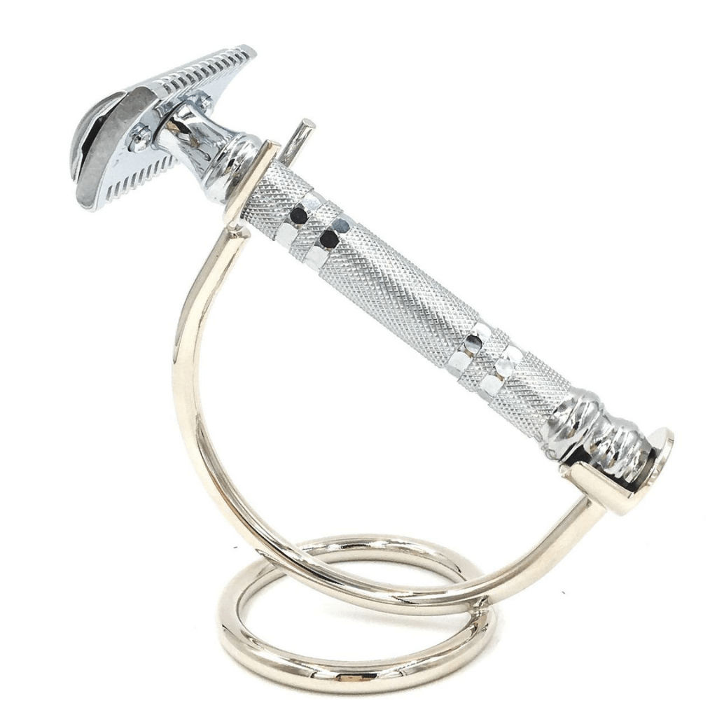 Chrome Safety Razor Super Safety Razors Chrome Curved Safety Razor Stand – Naked Armor Razors