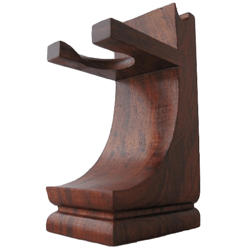 Mission Style Walnut Wood Safety Razor Stand for Shaving