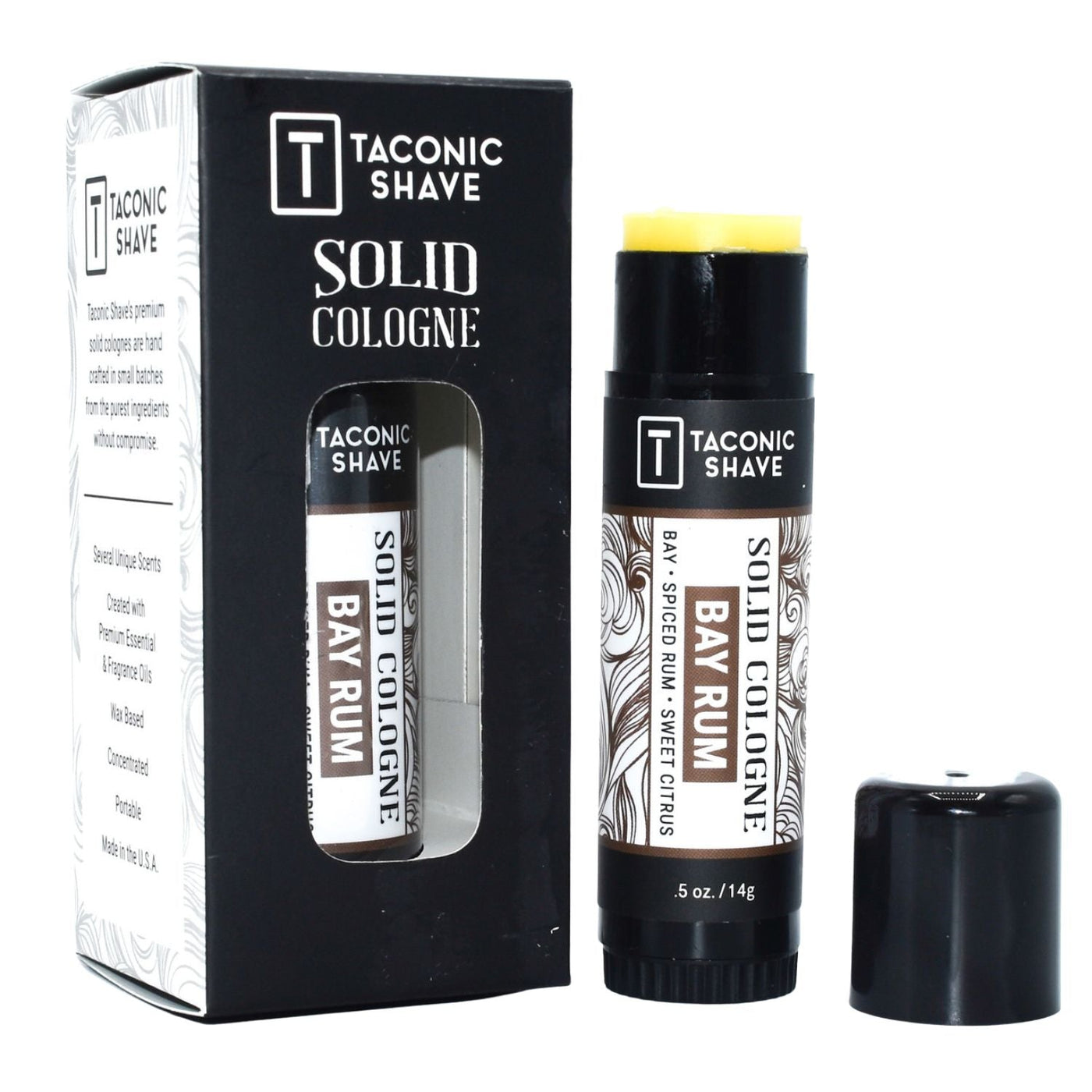 Taconic Shave Bay Rum Wax - Based Solid Cologne 0.5 oz