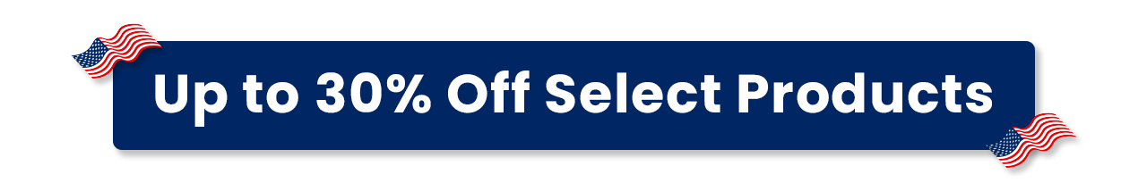 Promotional banner for Memorial Day Sale 2026: Up to 30% off select products.